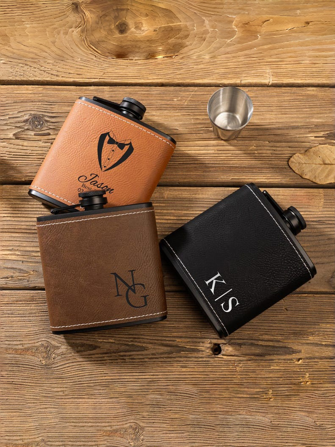 Personalized Leather Flask for Men
